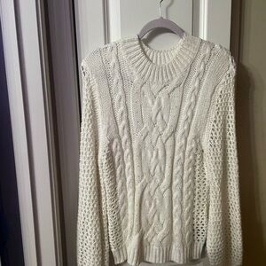 Cozy White Cable Knit Sweater